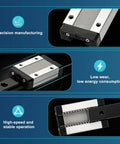 MGN12 500mm Linear Sliding Rail Kit With MGN12H Carriage Block And Mini Guide, Includes Wrench, CNC guide block close-up