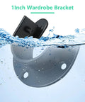 Black Closet Rod End Brackets For 1 Inch Rods Two Pack With U Shaped Socket Easy Install Includes Mounting Screws And Wall Anchors Adjustable Screws Fits 1.57 Inch And 1.18 Inch Hole Spacing, black 1-inch wardrobe bracket