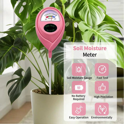 Pink Soil Moisture Meter For Indoor Plants And Lawn No More Guesswork Easy Water Gauge To Prevent Overwatering No Battery Needed