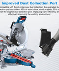 Five In One Miter Saw Dust Collector Attachment With Improved Port Delivers Pro Grade Dust Capture For Bosch 12 Inch Glide GCM12SD Saws In Home Shops And Garages