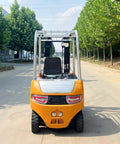 Heavy Duty Electric Forklift Truck Rolled Out As A Straight Shooter Warehouse Workhorse with orange and silver design outdoors.