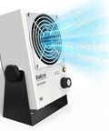 Anti Static Ion Fan Neutralizer for electronics with airflow visualization, showcasing fast static elimination