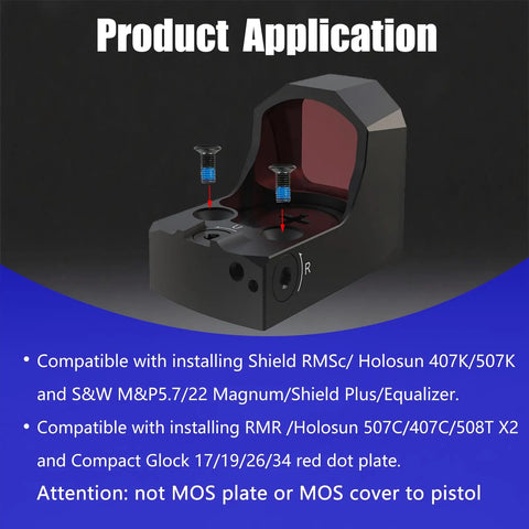 Badass Six Thirty Two Red Dot Mount Screw Kit With Hex Tool Fits Holosun Rmr And Glock Mos Optics, showing screws and mount compatibility.