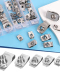 54 Piece Assorted U Style Clip On Nuts Crafted From Grade 304 Stainless Steel Snap Tight To Auto Fender And Dash Panel.