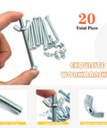 1/4-20 Wing Nuts And 1/4-20 X 3-Inch Phillips Head Machine Screws Kit Zinc Plated Carbon Steel displayed with hand for scale