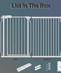 Ultra Wide Walk Through Baby Gate 37.4 Inches Tall For Stairs And Doorways, Pressure Mounted Safety Gate With Double Lock