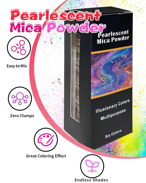 Handy Six Pack Mica Powder Set For Epoxy Resin Casting With Dope Spring Hues And Portable Tubes Perfect For Soap Making Nail Art Candle Crafting And DIY Projects That Gonna Look Super Fresh