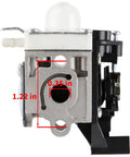 Echo SRM 225 Carburetor Replacement Tune Up Kit With Air Filter And Fuel Line RB K93 For GT225 GT225I PAS225 PE225 PPF225 SRM225 Trimmers Weed Eater Edger, front view with measurements.