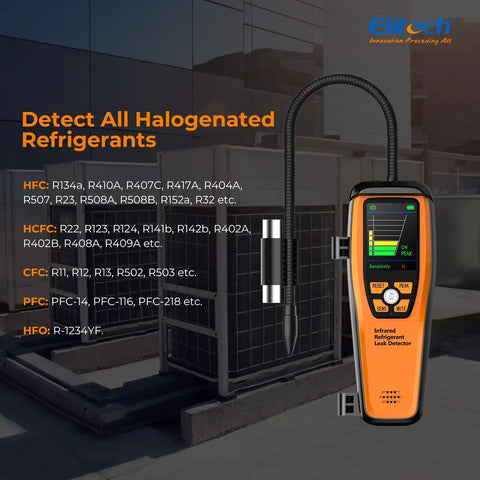 Infrared Refrigerant Leak Detector For HVAC And Automotive Use, Pro Grade Sniffer With Fast Freon Detection, Anti Interference Sensor, High Sensitivity Low Med High, Long Life Infrared Sensor ILD200 on rooftop HVAC units