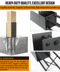 Heavy Duty Stainless Steel U Shape 4x4 Post Holder Bracket Built To Last For Wet Concrete Foundations Post Base For Fence Deck Railing And Pergola Wood Posts Actual 3.5 By 3.5 Inches Dark Grey showcasing secure connection with steel bars set in concrete
