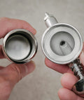 Close-up of Mini Grease Gun Injector 80cc 3 Oz One Hand Operation With Needle Nozzle Pistol Grip Compact Dispenser