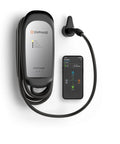 Slick Smart Home Ready 32 Amp Hardwired Level Two Electric Vehicle Charger With Wifi Controls connected to mobile app for monitoring.