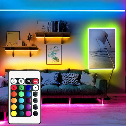24 Key IR Remote LED Strip Light Controller Kit With Wireless Rectifier Box, DC 12V 3A Power Supply, For 2835 3528 5050 RGB Flexible Tape Lighting, Easy Install, Lit Mood Lighting For Home Or Office Decor