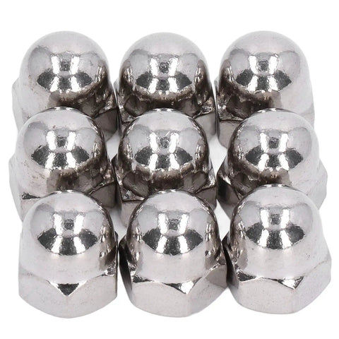 Fabater 50 Pcs A2 70 Stainless Steel Cap Nut Kit With Precise Threads For Auto Repair, Machining And Heavy Equipment Maintenance Installation Durable And Secure Fit Fastener Accessory, 50 stainless steel cap nuts
