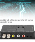 Compact A V To RF Modulator With Adjustable Audio Level And Optional Channel PAL Compatible for CATV Systems