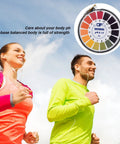 Universal PH Test Paper Strips Roll Kit With Full Range 0 To 14, joggers using litmus paper with color chart for health awareness