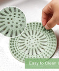 Flexible Hair Catcher Drain Strainers For Bathroom Sink And Shower In TPR Material No Fuss Hair Trap Covers Green in use