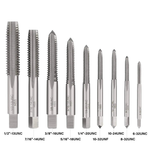Drill And Tap Set 18 Piece HSS Jobber Length Bits In Metal Indexed Case Tapping And Deburring In One Step Includes 6 32 To One Half 13 Tap Sizes