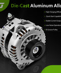Alternator Replacement For Murano 03 07 3.5L And Maxima 02 03 3.5L Plus Maxima 95 00 3.0L Infiniti I35 02 04 3.5L Plug And Play Direct Fit And I30 98 00 3.0L LR1110 710C 710F AHI0104 40044006 40044021 die-cast aluminum alloy with 6-groove pulley