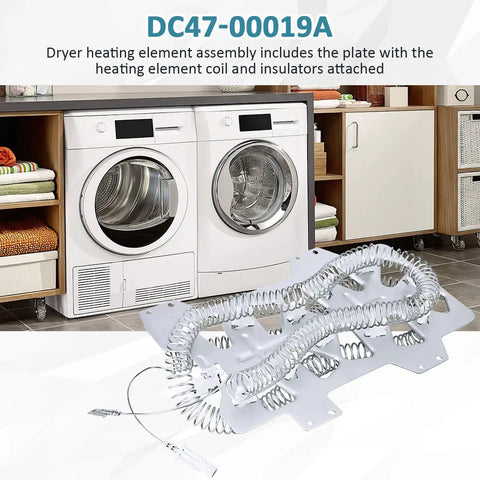 Dryer Heating Element Replacement DC47-00019A Pro Grade 240V 5300W Heating Coil Compatible With Samsung DV419AEW XAA DV42H5200EF A3 DV50F9A6EVW A2 DV405ETPAWR AA