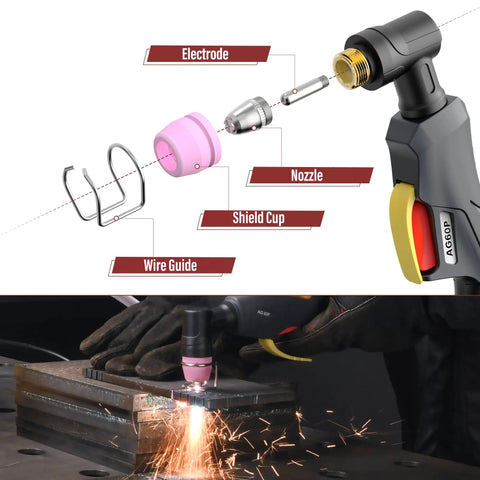 Pro Grade Plasma Cutter Torch Consumables Kit 50-Piece Set For AG60P AG60 WSD60 And HYC500P Includes Nozzle Tips