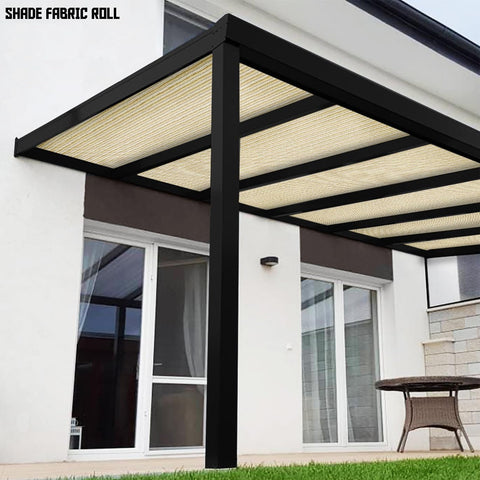 Pergola with Beige Shade Cloth 6x300 Feet For Outdoor Use Pergola Canopy Replacement Fabric Roll UV Resistant Mesh Net