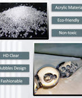 Heavy Duty Clear Acrylic Railing Posts And Balustrade Spindles for Decks Patios and Pools with Ground Mount Screw Kits, featuring HD Clear bubbles design.