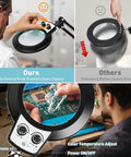 Helping Hands Soldering Station With 10X Magnifier Light And Stand Magnetic Third Hand Tool Infinite Color Solder Magnifier for PCB Work.
