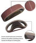 Heavy Duty Slick Mini Belt Sander With Seven Adjustable Speeds For No Sweat Electric Knife Sharpening Woodworking Metalworking Jewelry Diy Workshop And Fine Polishing sanding belt detail showing texture.