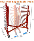Pro Level 15 Tier Paint Drying Rack With Smooth Rolling Wheels And Quick Slide Width Adjustment From 12 To 58 Inches, industrial expandable frame.