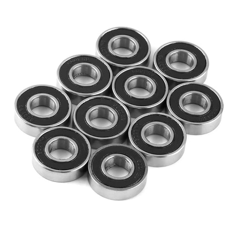 Premium 10 Pack Heavy Duty Rubber Sealed Ball Bearings 60012RS showing rubber sealed ball bearings, 12x28x8mm size for industrial use.
