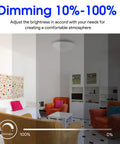 Living room with Easy Install No Fuss Dimmable LED Ceiling Light Fixture 11 Inch Flush Mount Cool White 4000K 15W 1200lm CRI90 UL