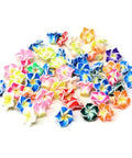 Frangipani Flower Beads Set 50Pcs 12mm Polymer Clay Plumeria Floral Beads Assorted Colors With Holes For Your Jewelry Making Diy Projects