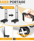 Orzbow car seat dolly with four wheels and adjustable-height handle, black travel trolley for car seats