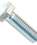 Built Tough Grade 5 Hex Cap Screws 3/8 16 Coarse Thread 1 1/4 Inch Length Zinc Plated Steel close-up view of hex bolt.