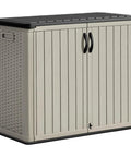 Outdoor Resin Storage Box 27 Cu Ft Weather Resistant Large Capacity Shed Like Crossover Storage Container No Shelves Included