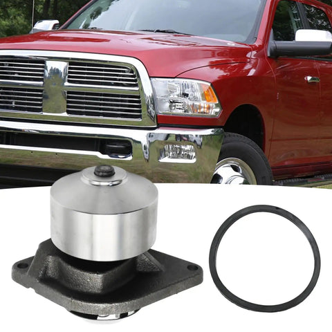 Heavy Duty Engine Water Pump Replacement For Ram 2500 3500 5.9L L6 1994 To 2007 Cummins Turbo with mounting gasket.