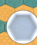 Hexagon Paving Color Brick Reusable Stepping Stone Paver Tool For Garden And Patio shown with yellow and green tiles
