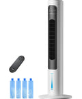 Portable AC Unit With Remote 37 Inch Ventless Evaporative Cooler Quiet Swamp Cooler With 4 Modes Ductless Tower Fan 12 Hour Timer Ice Packs