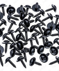 50 Pack Fender Liner Screws For Honda Acura BMW Wheelhouse Splash Shield SEMS Phillips Truss Head Black E Coat Fasteners