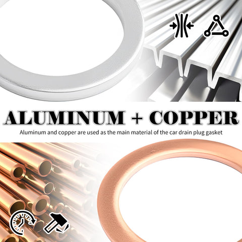 20 Pack M18 Oil Drain Plug Gasket Set Copper And Aluminum Crush Washers For A Tight Seal in focus with aluminum and copper materials