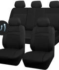 All Black 3D Air Mesh Car Seat Covers With 5mm Foam Padding, Airbag Compatible, Universal Fit For SUV Vans Sedans And Trucks