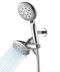 2 In 1 All In One Dual Shower Head System With Rainfall And Handheld Spray, 59 Inch Stainless Steel Hose, 1.8 GPM Water Saving Chrome Shower Combo, 3 Way Diverter With Anti Swivel Lock Nut