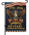 250th Anniversary USA Garden Flag For Outside 1776-2026 Patriotic Yard Sign Outdoor Banner Double Sided Waterproof 12x18 Inch Fourth of July Decor Front Yard