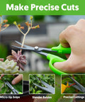 Pro Grade Garden Snips 6 Inch Pruning Shears with non stick coated steel blades trimming succulent