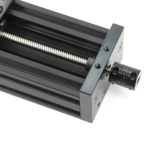 Close-up of 200mm 4080U Z Axis Screw Slide Table Linear Actuator Kit for 3D Printers and DIY CNC Routers with metal construction