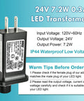 24V 0.3A LED Transformer Power Supply With 8 Modes IP44 Waterproof Low Voltage Class 2 Transformer US Plug for Christmas lights
