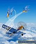 P51D Mustang RC Plane 4 Channel Fighter With 6 Axis Gyro Stabilization performing aerobatics in a clear sky