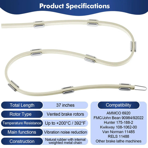 Adjustable Brake Lathe Silencer Band For Ventilated Rotors Fits AMMCO 6920 FMC 90984 with specifications details