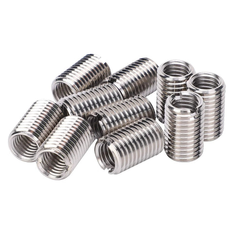 10-pack stainless steel threaded inserts (sleeves) for thread repair in metal parts
